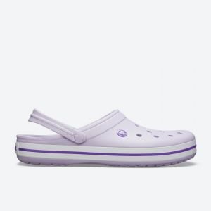 6th Street: Crocband Back Ankle Strap Round Toe Clogs - Purple